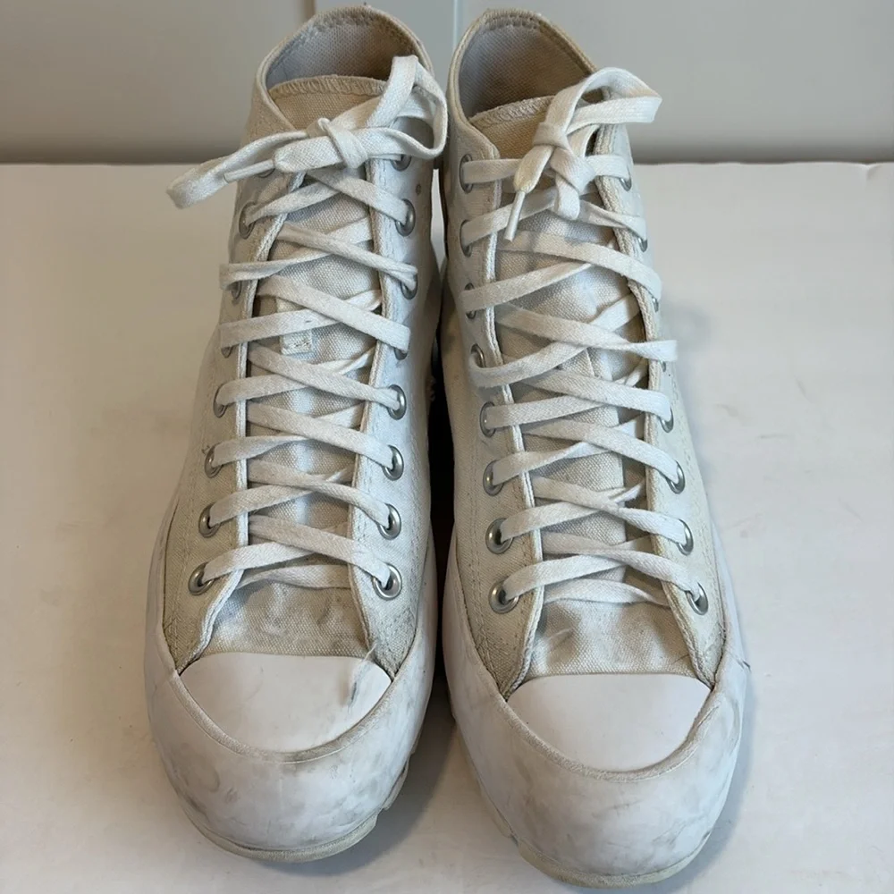 Converse White Lug Sole Platform High Top Sneakers